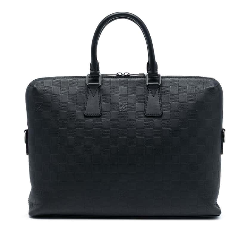 Louis Vuitton Damier Infini Porte Documents Jour Black Leather Good condition - Front View