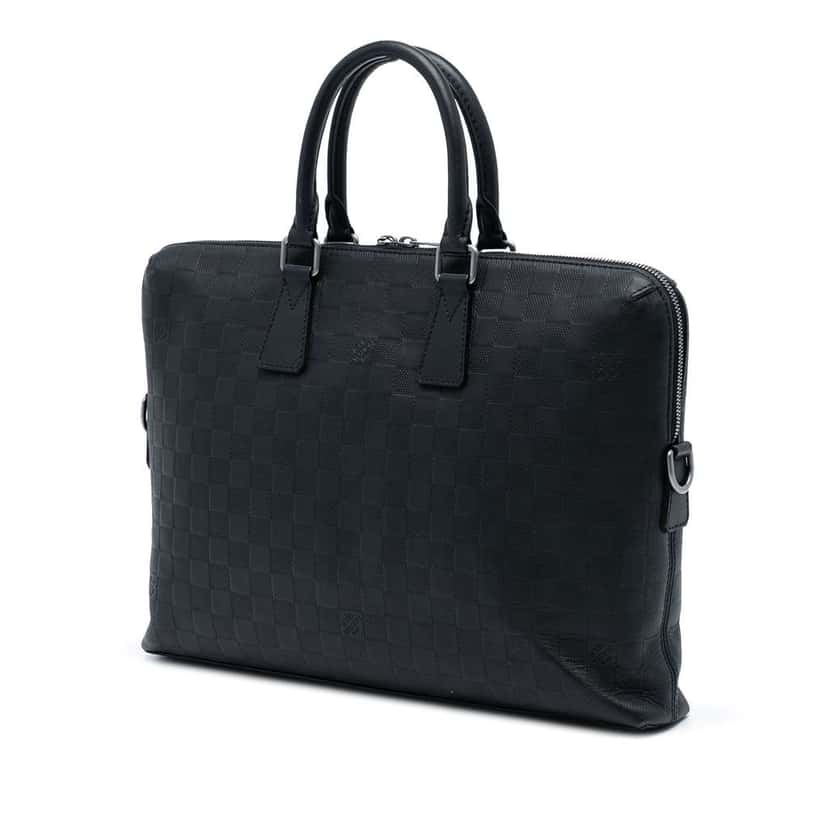 Louis Vuitton Damier Infini Porte Documents Jour Black Leather Good condition - Back View