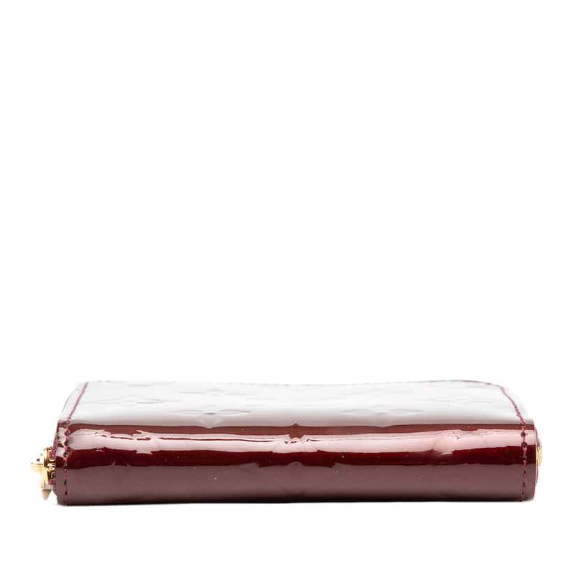 Louis Vuitton Monogram Vernis Zippy Coin Purse Red Leather Good condition - Inside View