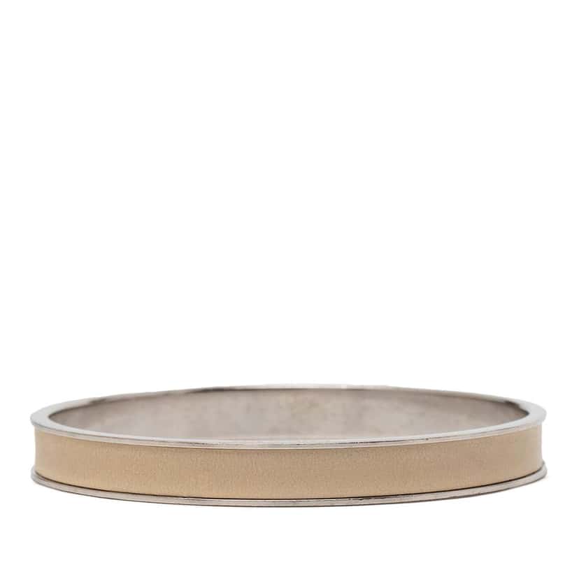 Hermès Leather Kelly H Cadena Lock Bangle Bracelet Brown Leather Good condition - Inside View