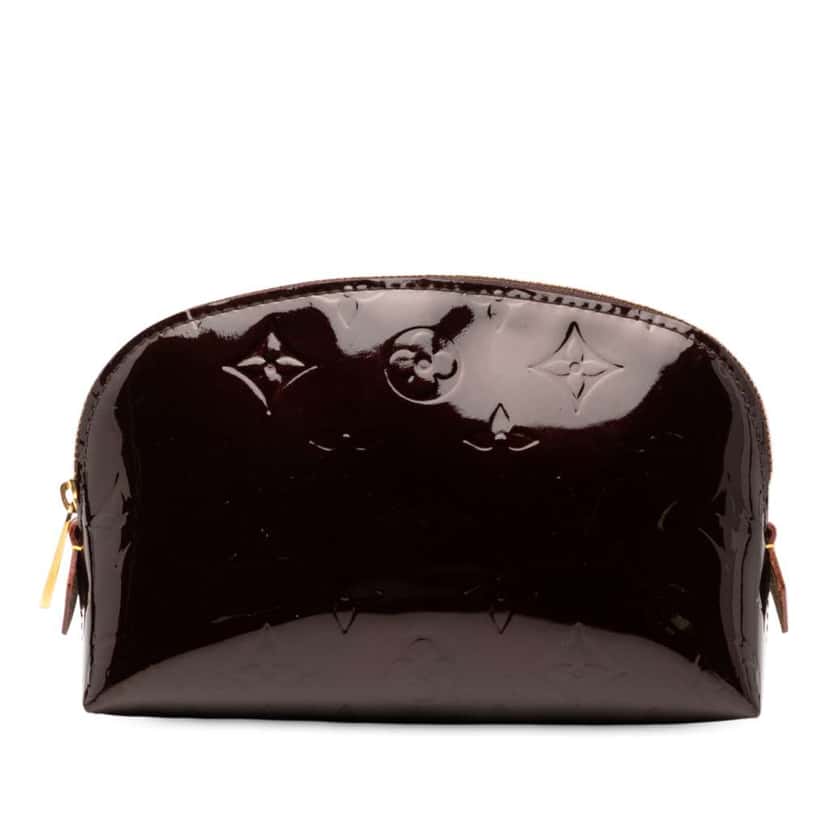 Louis Vuitton Monogram Vernis Cosmetic Pouch Purple Leather Good condition - Front View