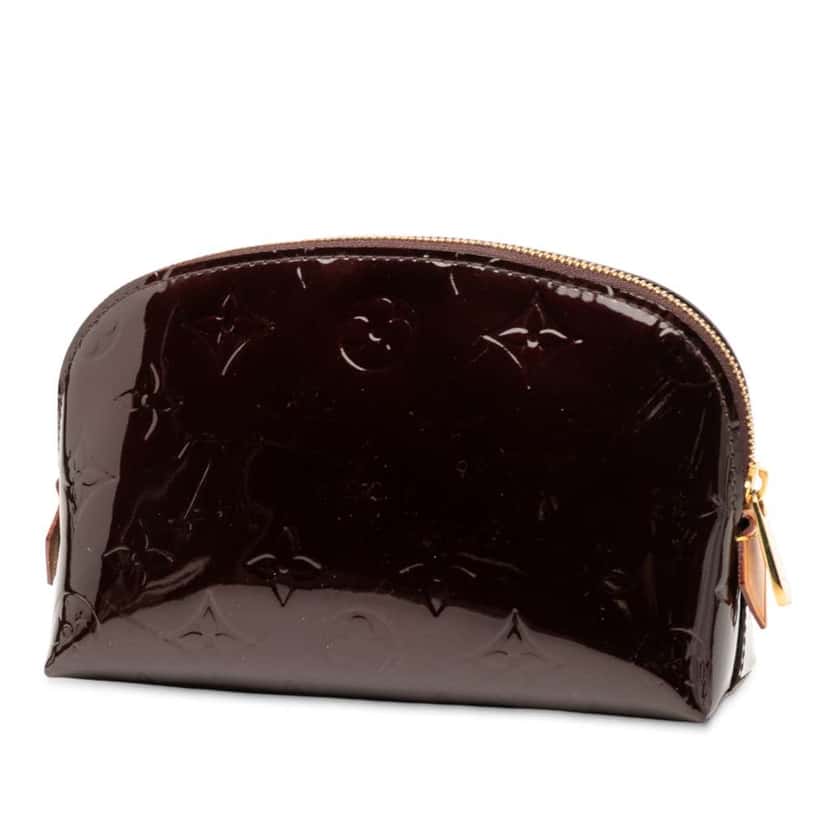 Louis Vuitton Monogram Vernis Cosmetic Pouch Purple Leather Good condition - Back View