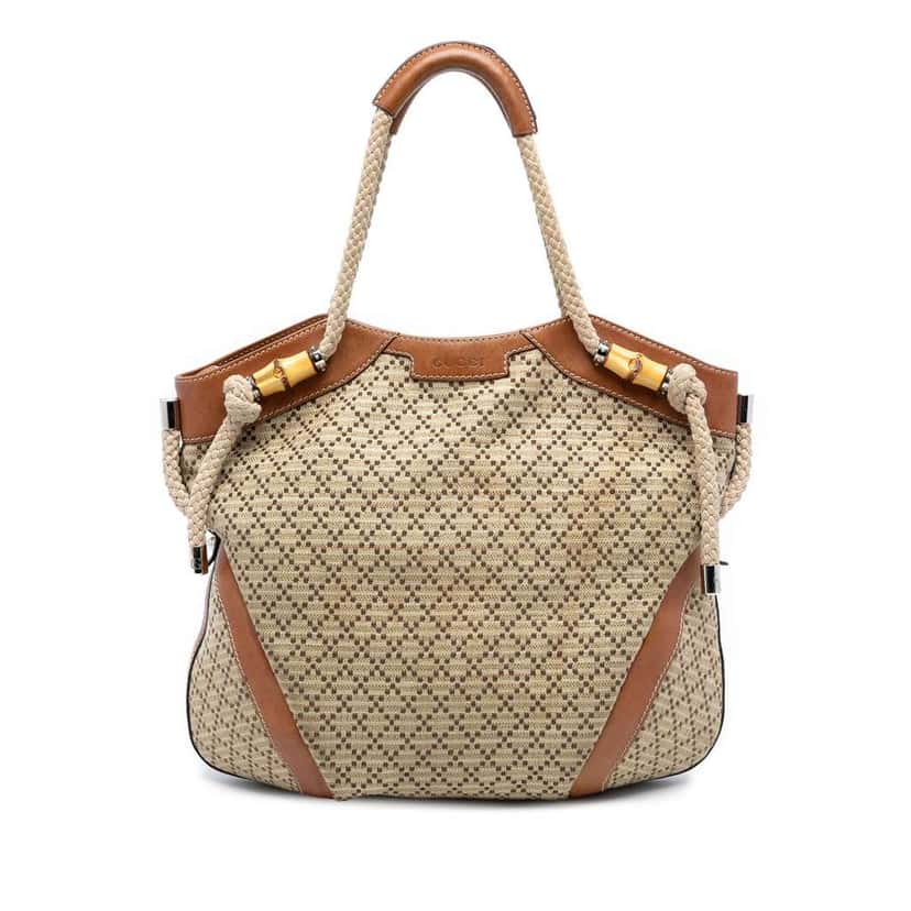 Gucci Diamante Canvas Maui Hobo Bag Brown Canvas Good condition - Front View