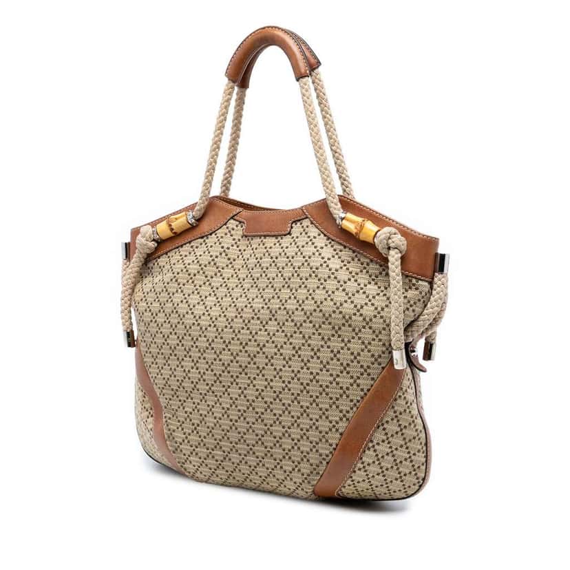 Gucci Diamante Canvas Maui Hobo Bag Brown Canvas Good condition - Back View