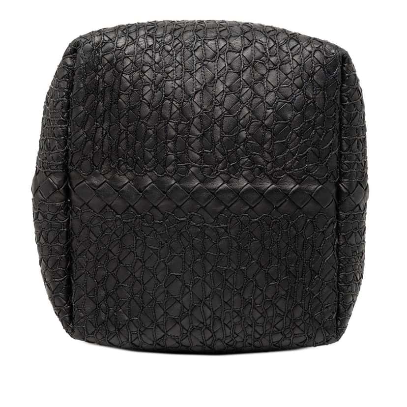 Bottega Veneta Nappa Intrecciato Square Handbag Black Leather Very good condition - Inside View