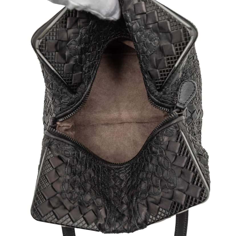 Bottega Veneta Nappa Intrecciato Square Handbag Black Leather Very good condition - Model View
