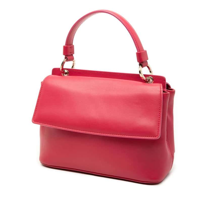 Bvlgari Leather Duet Top Handle Bag Pink Leather Very good condition - Back View
