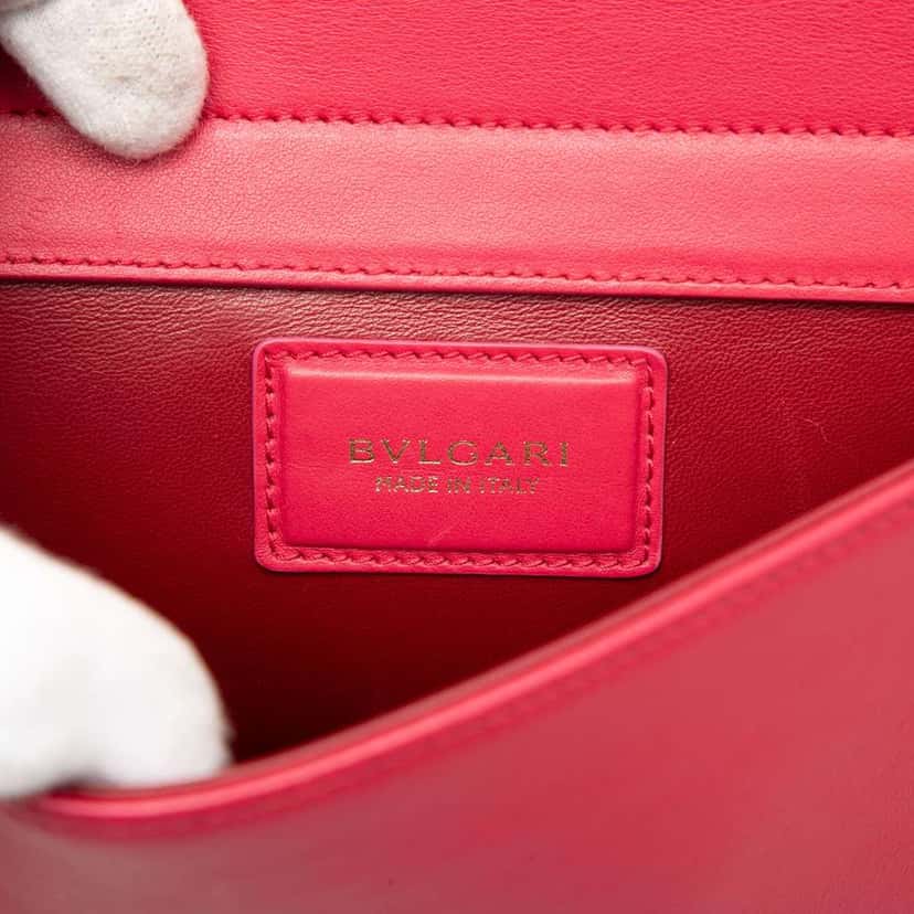 Bvlgari Leather Duet Top Handle Bag Pink Leather Very good condition - Box View
