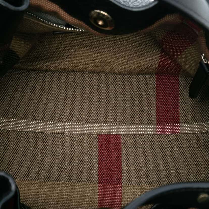 Burberry Small Leather and House Check Canvas Maidstone Satchel Black Leather Good condition - Model View