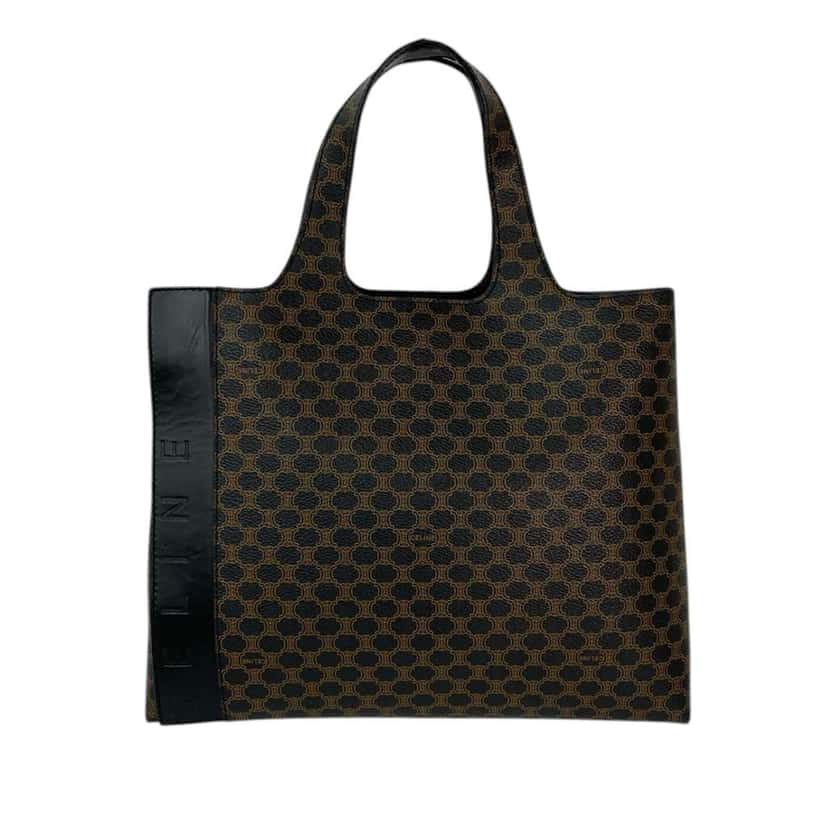 Celine Macadam Coated Canvas Tote Black Canvas Good condition - Front View