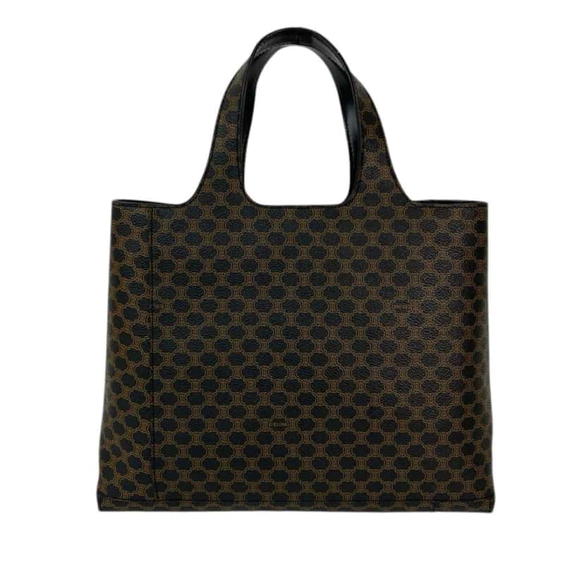 Celine Macadam Coated Canvas Tote Black Canvas Good condition - Back View