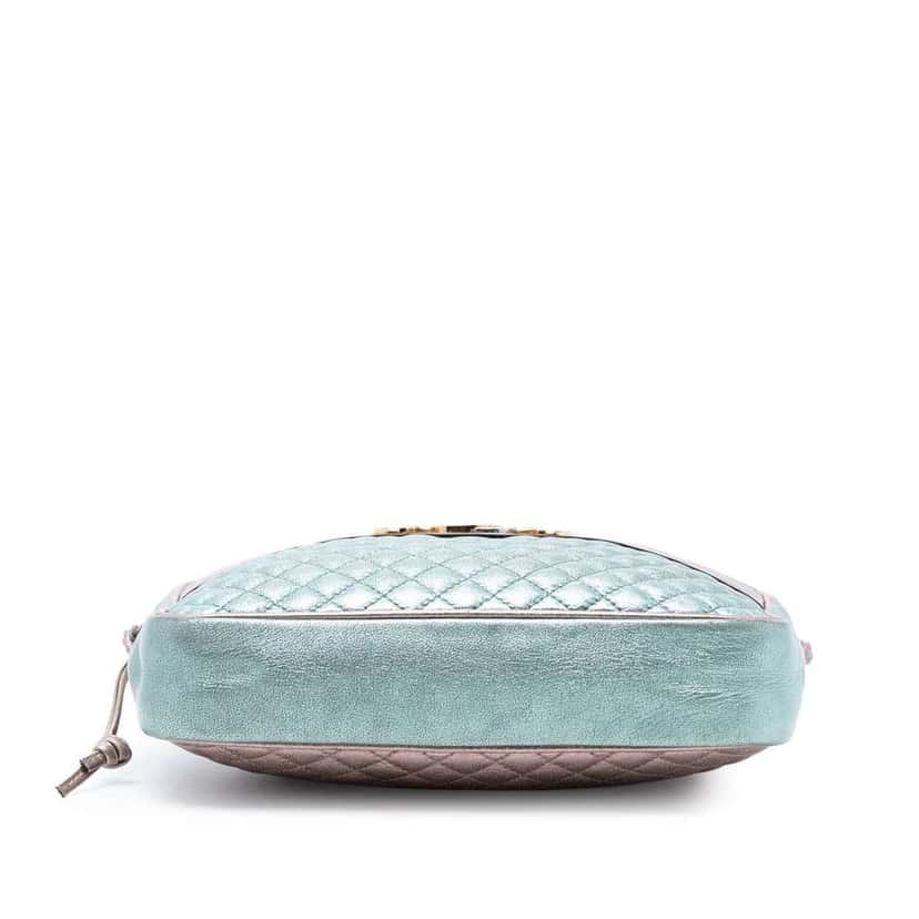 Gucci Laminated Nappa Trapuntata Crossbody Blue Leather Good condition - Inside View