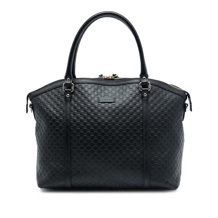 Gucci Large Microguccissima Dome Satchel Black Leather Very good condition - Front View