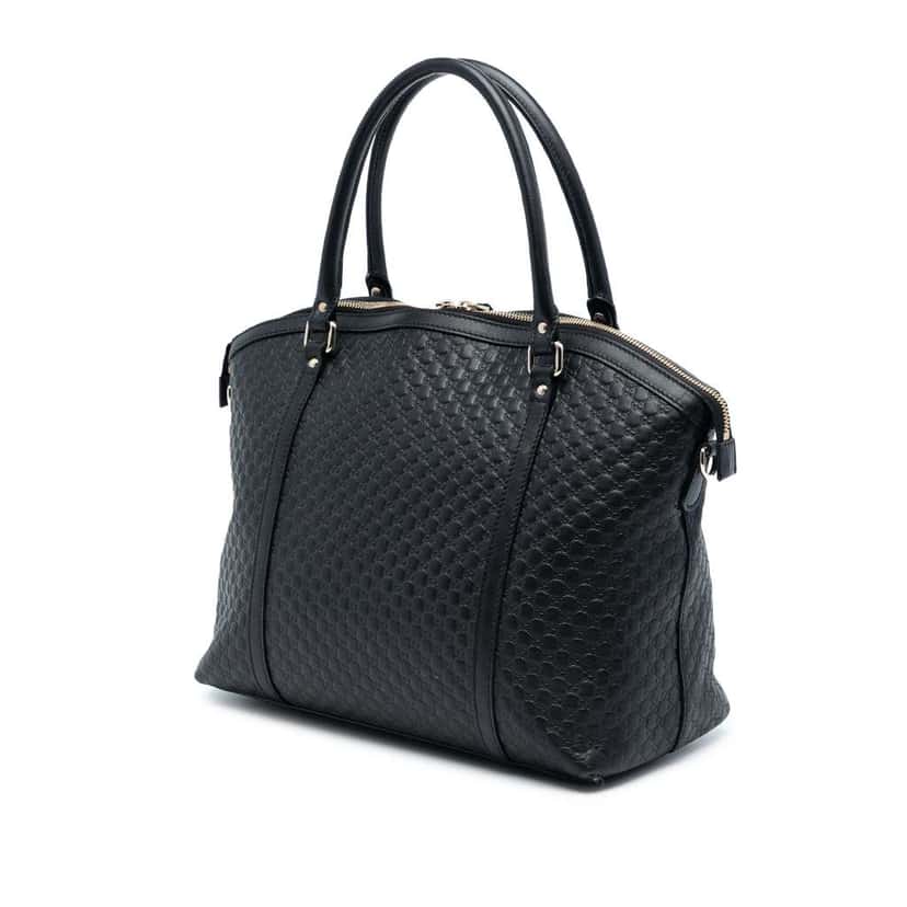 Gucci Large Microguccissima Dome Satchel Black Leather Very good condition - Back View