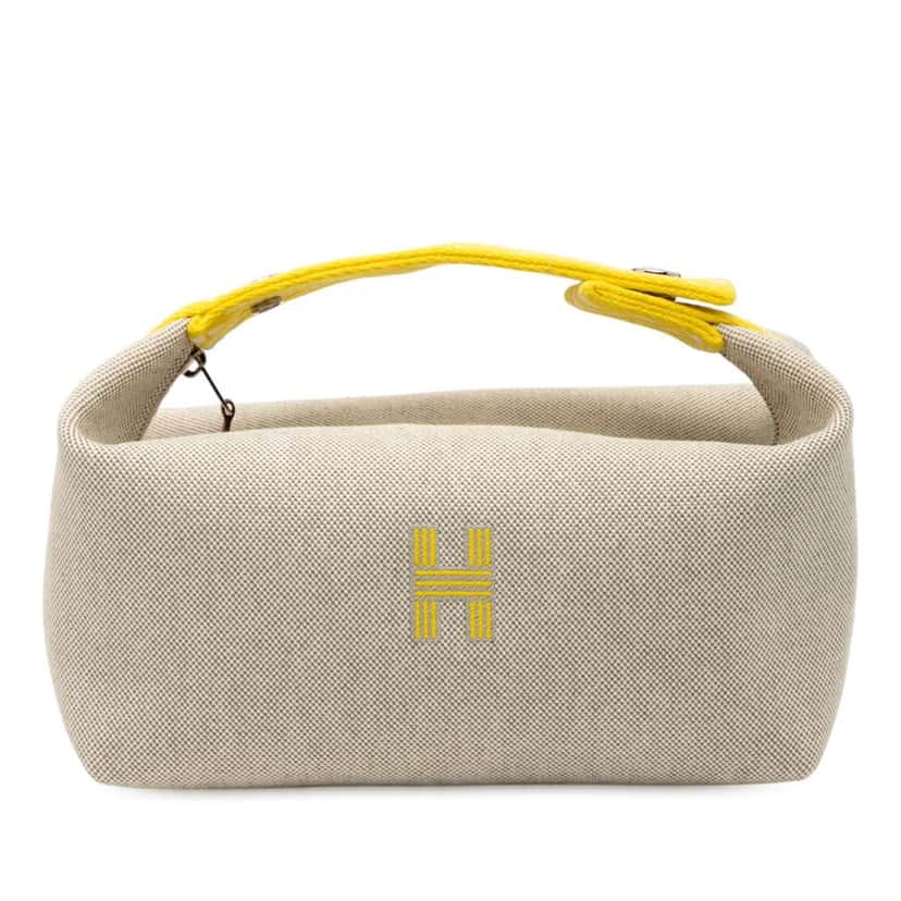 Hermès Small H Plume Bride A Brac Case Grey Canvas Very good condition - Front View