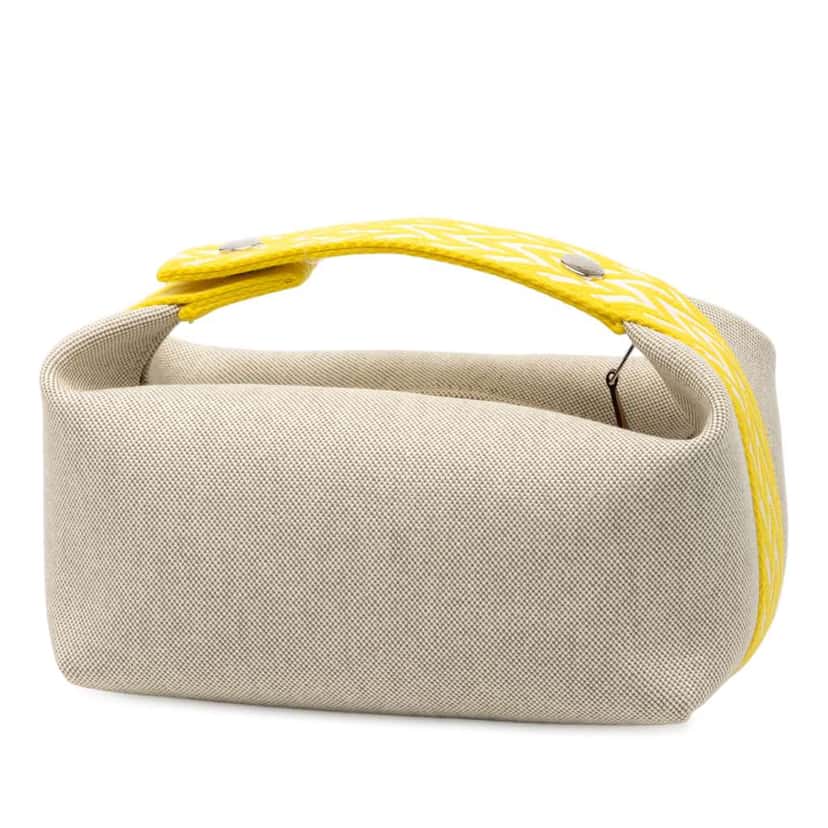 Hermès Small H Plume Bride A Brac Case Grey Canvas Very good condition - Back View