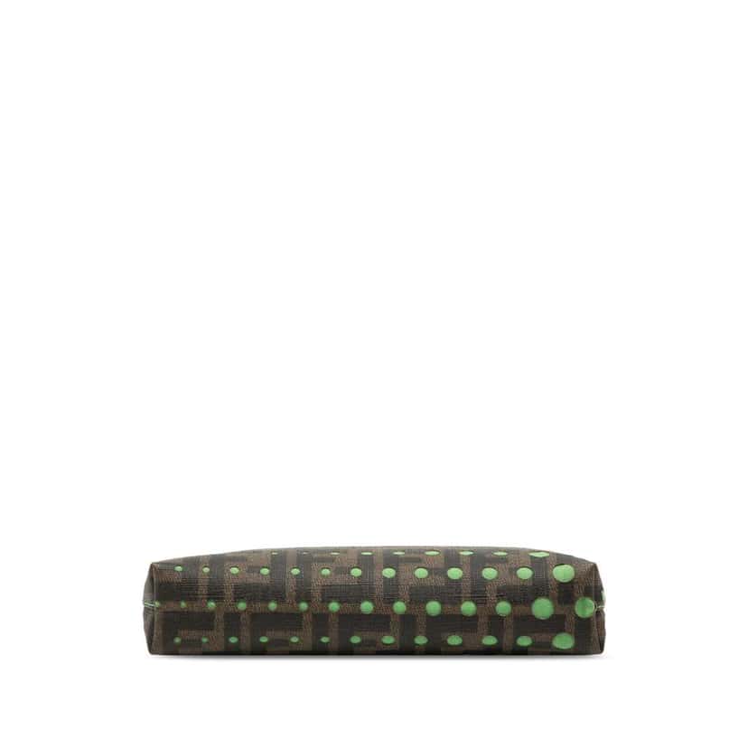 Fendi Zucca Spalmati Dots Chain Pochette Brown Canvas Very good condition - Inside View