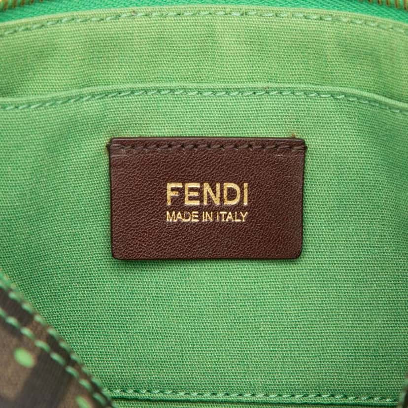 Fendi Zucca Spalmati Dots Chain Pochette Brown Canvas Very good condition - Box View