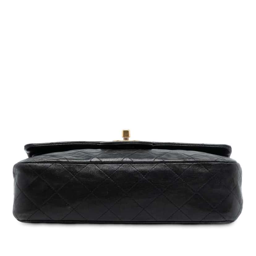 Chanel Medium Classic Lambskin Double Flap Black Leather Very good condition - Inside View