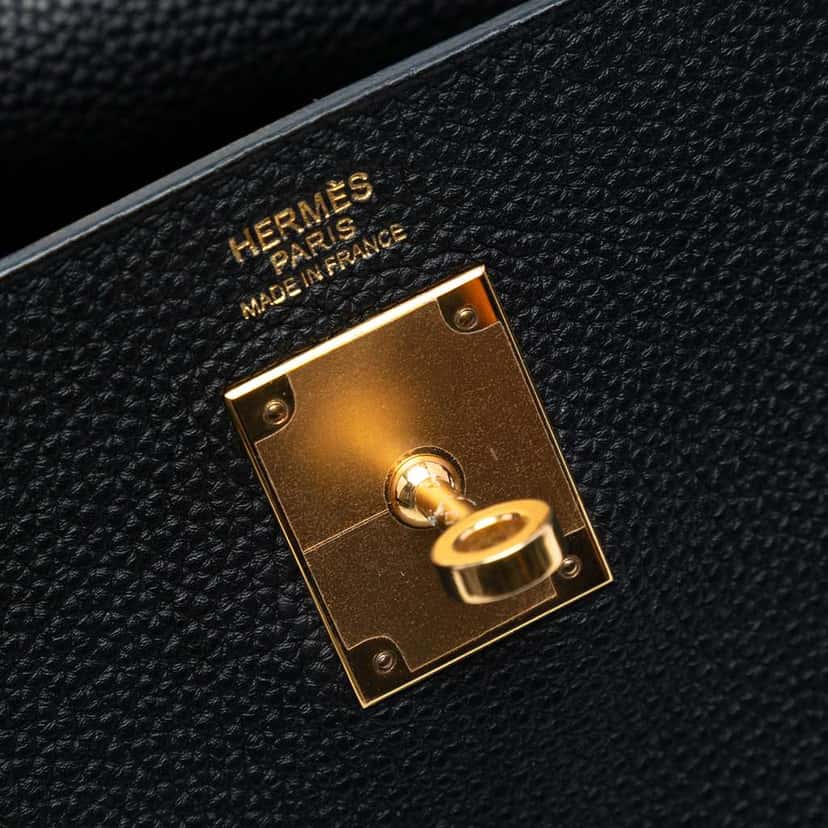 Hermès Togo Kelly II Retourne 32 Black Leather Good condition - Box View