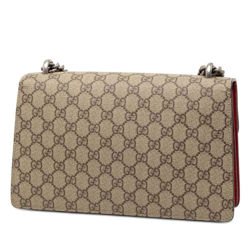 Gucci Medium GG Supreme Dionysus Shoulder Bag Brown Canvas Very good condition - Back View