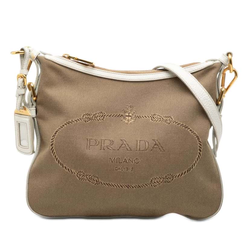Prada Canvas Canapa Logo Crossbody Brown Canvas Very good condition - Front View