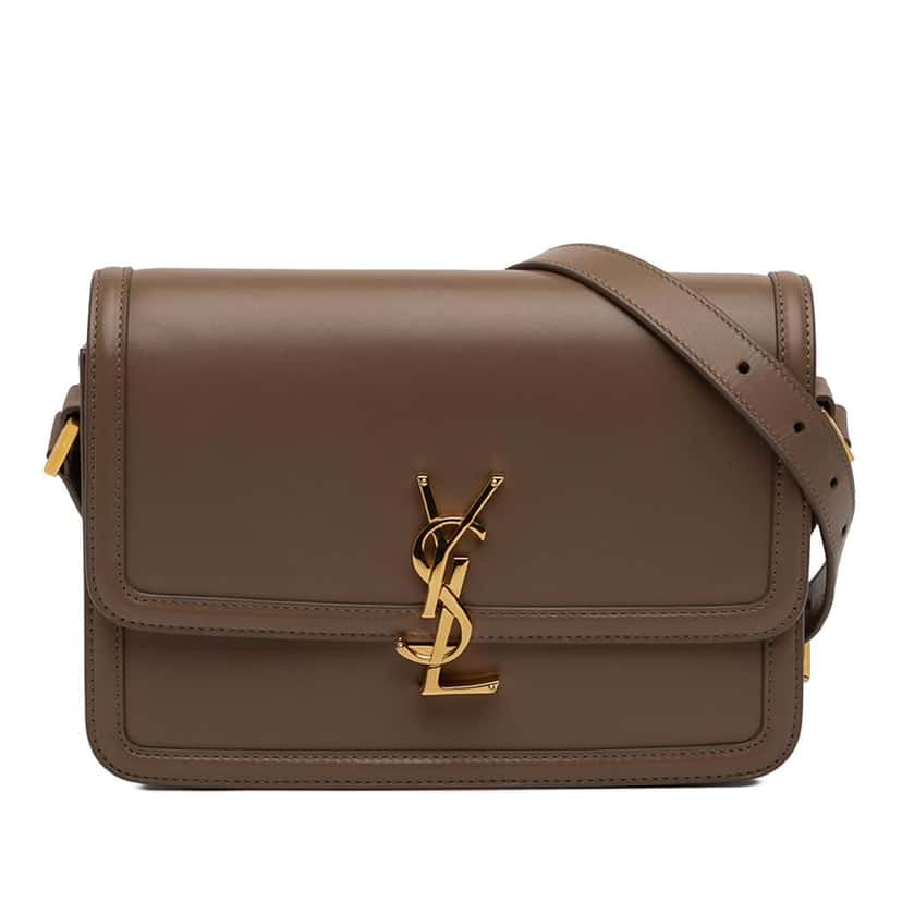 Saint Laurent Medium Calfskin Solferino Satchel In Box Brown Leather Good condition - Front View