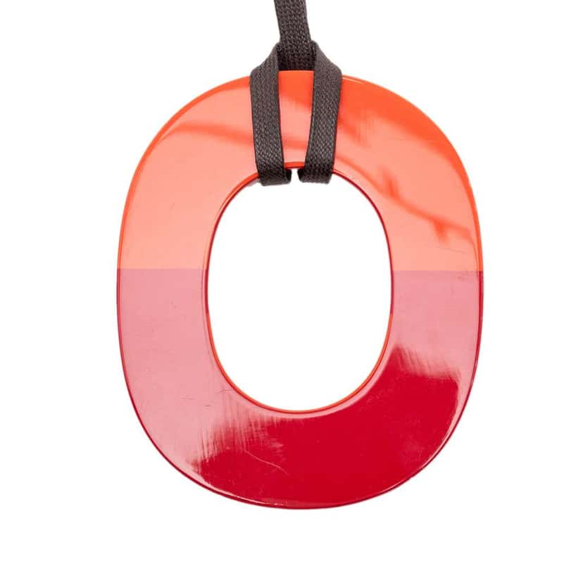 Hermès Buffalo Horn Isthme Pendant Necklace Orange Good condition - Inside View