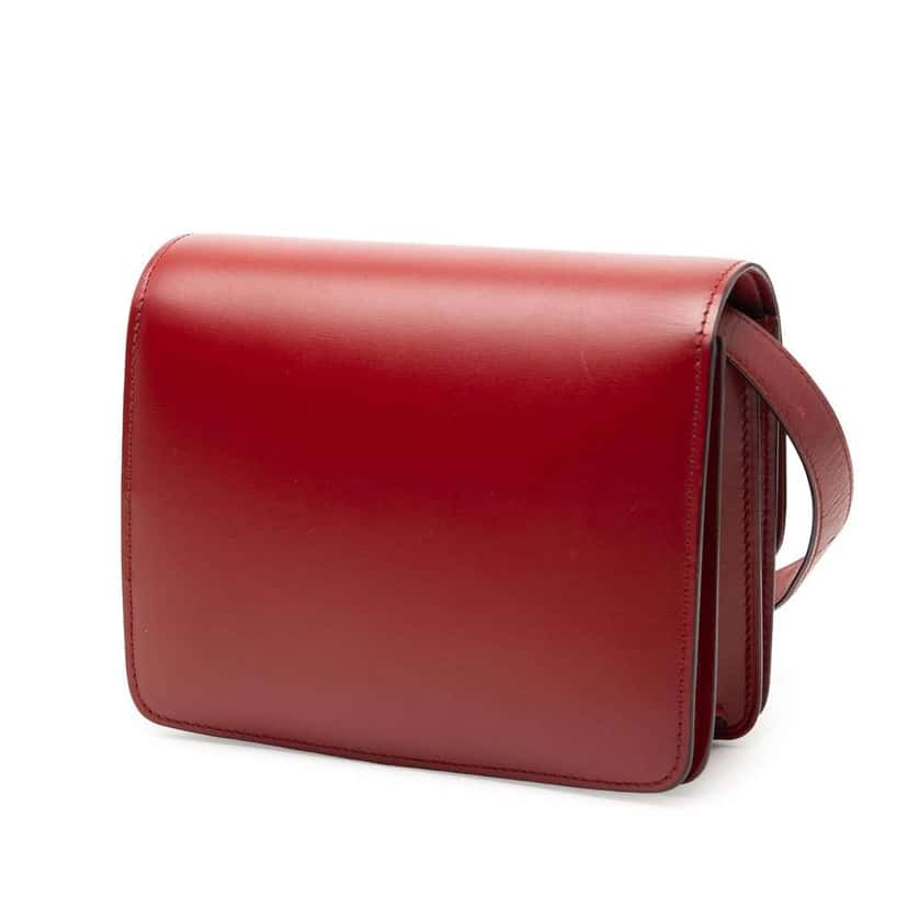 Celine Small Calfskin Classic Box Red Leather Very good condition - Back View