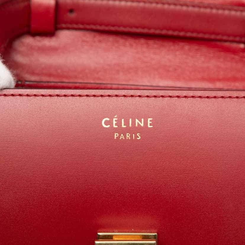 Celine Small Calfskin Classic Box Red Leather Very good condition - Box View