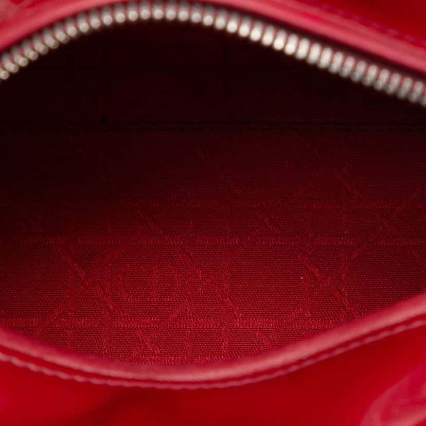 Dior Medium Patent Cannage Lady Dior Red Leather Good condition - Model View