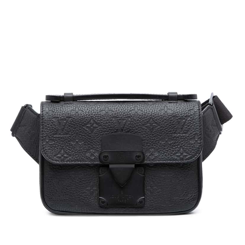 Louis Vuitton Monogram Taurillon S Lock Sling Bag Black Leather Very good condition - Front View
