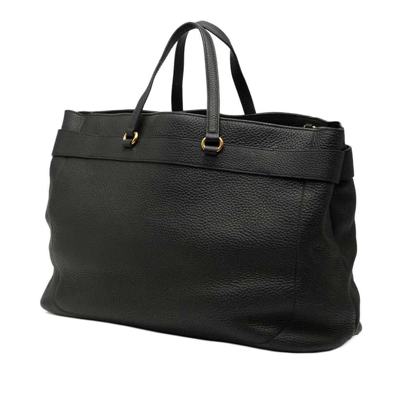 Gucci Large Leather Bright Bit Satchel Black Leather Good condition - Back View