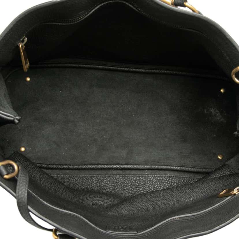 Gucci Large Leather Bright Bit Satchel Black Leather Good condition - Model View