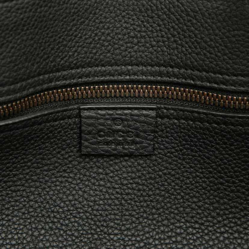 Gucci Large Leather Bright Bit Satchel Black Leather Good condition - Box View