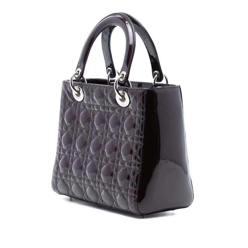 Dior Medium Patent Cannage Lady Dior Red Leather Good condition - Back View