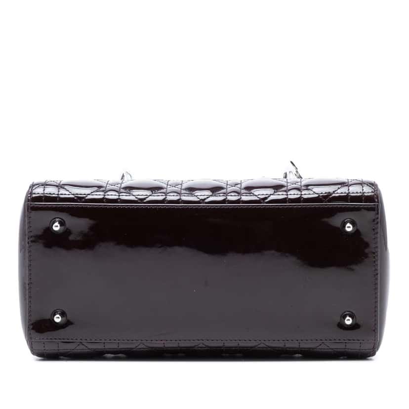 Dior Medium Patent Cannage Lady Dior Red Leather Good condition - Inside View