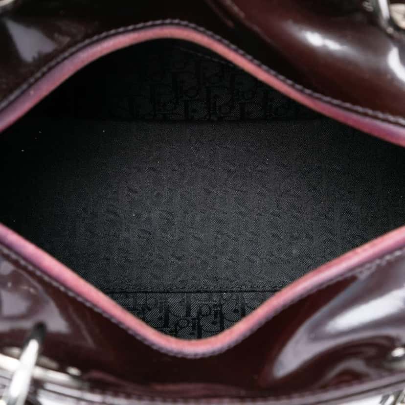Dior Medium Patent Cannage Lady Dior Red Leather Good condition - Model View