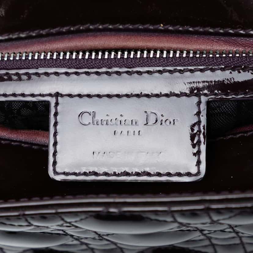Dior Medium Patent Cannage Lady Dior Red Leather Good condition - Box View