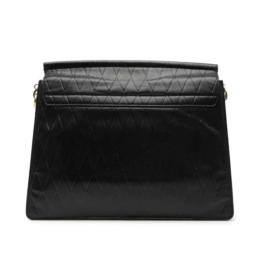 Chloé Medium Diamond Embossed Calfskin Faye Shoulder bag Black Leather Good condition - Back View