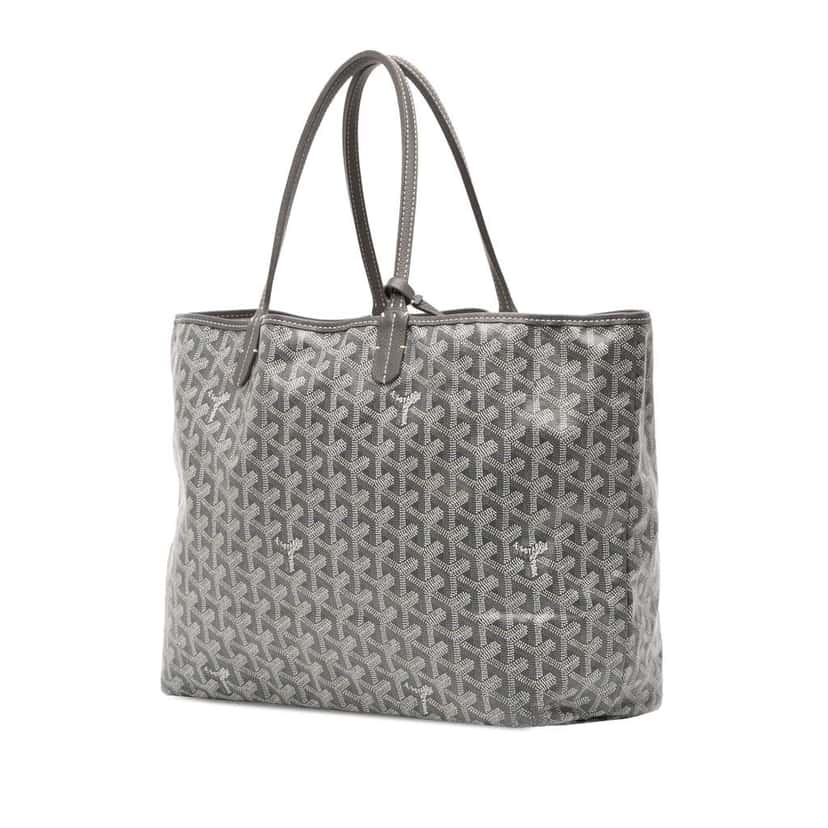 Goyard Goyardine Saint Louis PM Grey Canvas Very good condition - Back View