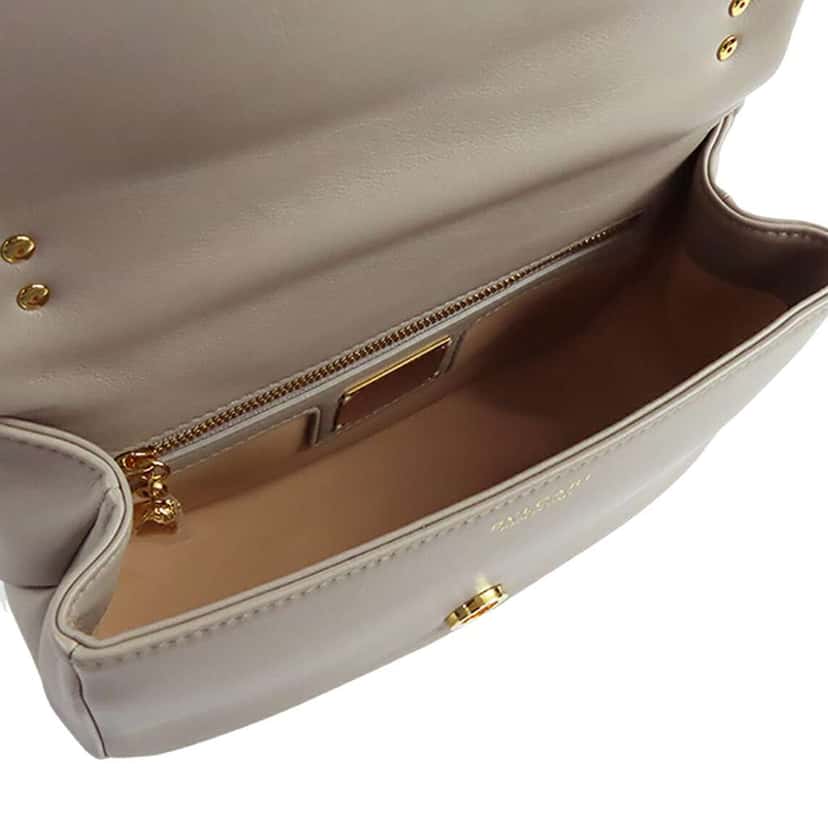 Bvlgari Small Leather Maxi Serpenti Cabochon Satchel Grey Leather Good condition - Model View