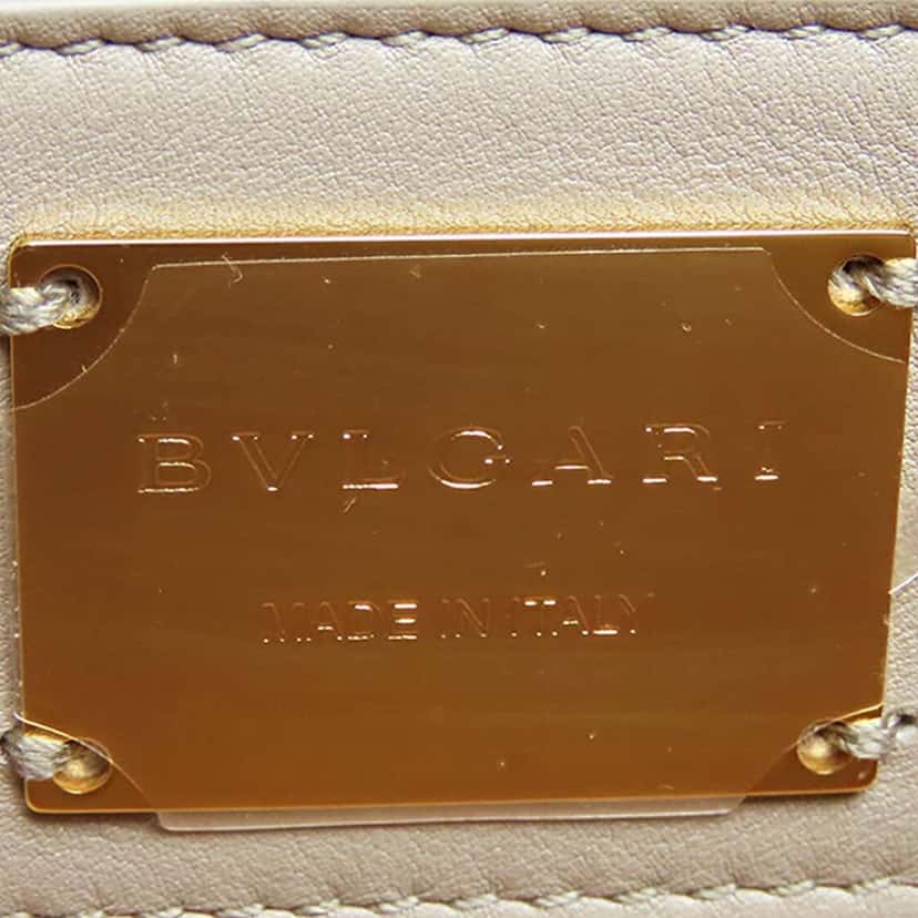 Bvlgari Small Leather Maxi Serpenti Cabochon Satchel Grey Leather Good condition - Box View