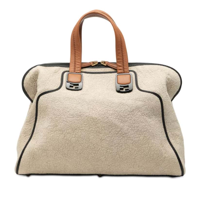 Fendi Large Canvas Chameleon Satchel Brown Canvas Very good condition - Front View