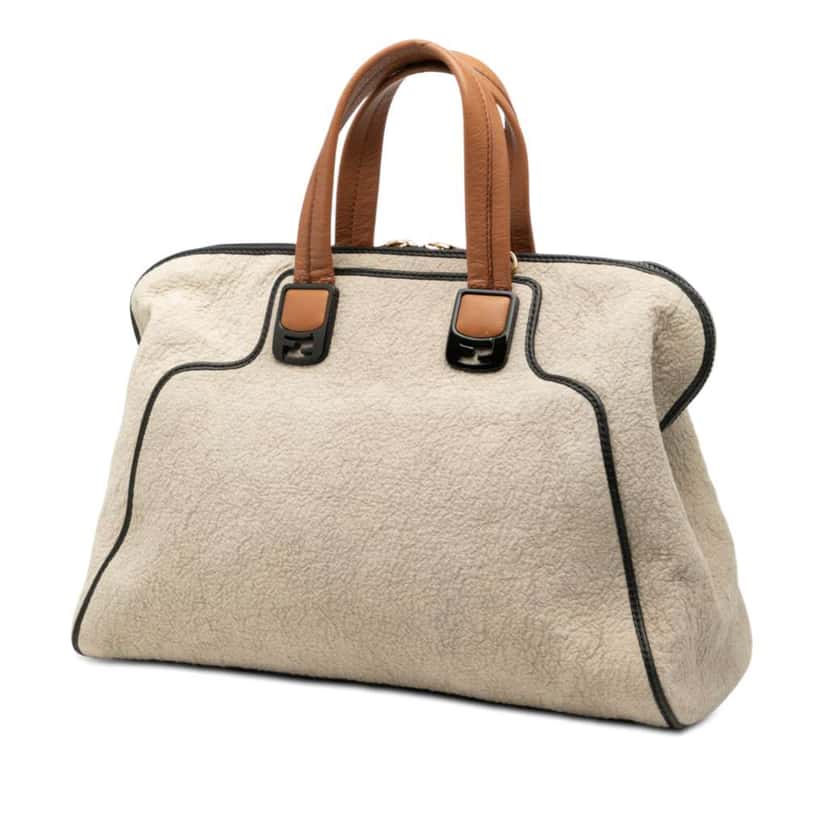 Fendi Large Canvas Chameleon Satchel Brown Canvas Very good condition - Back View