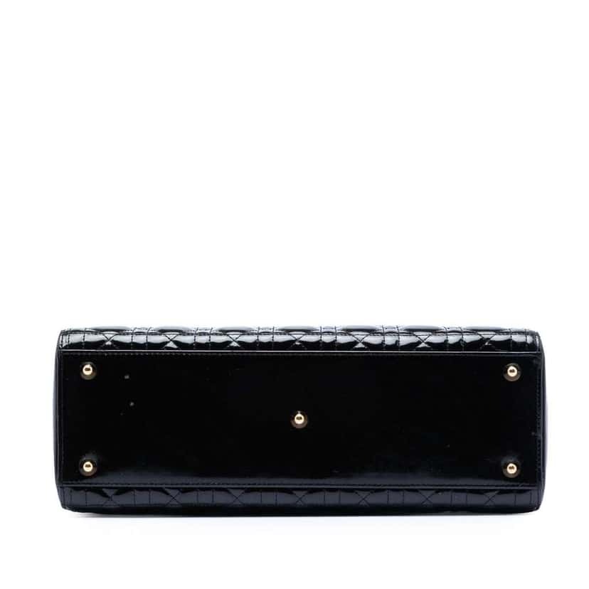 Dior Large Patent Cannage Lady Dior Black Leather Very good condition - Inside View