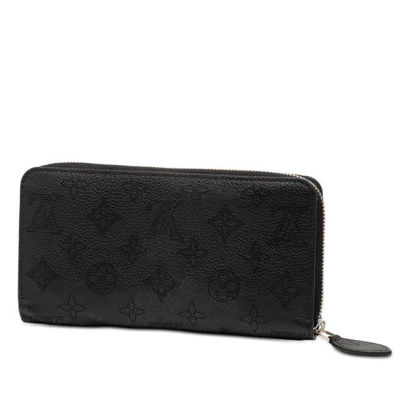 Louis Vuitton Monogram Mahina Zippy Wallet Black Leather Good condition - Back View