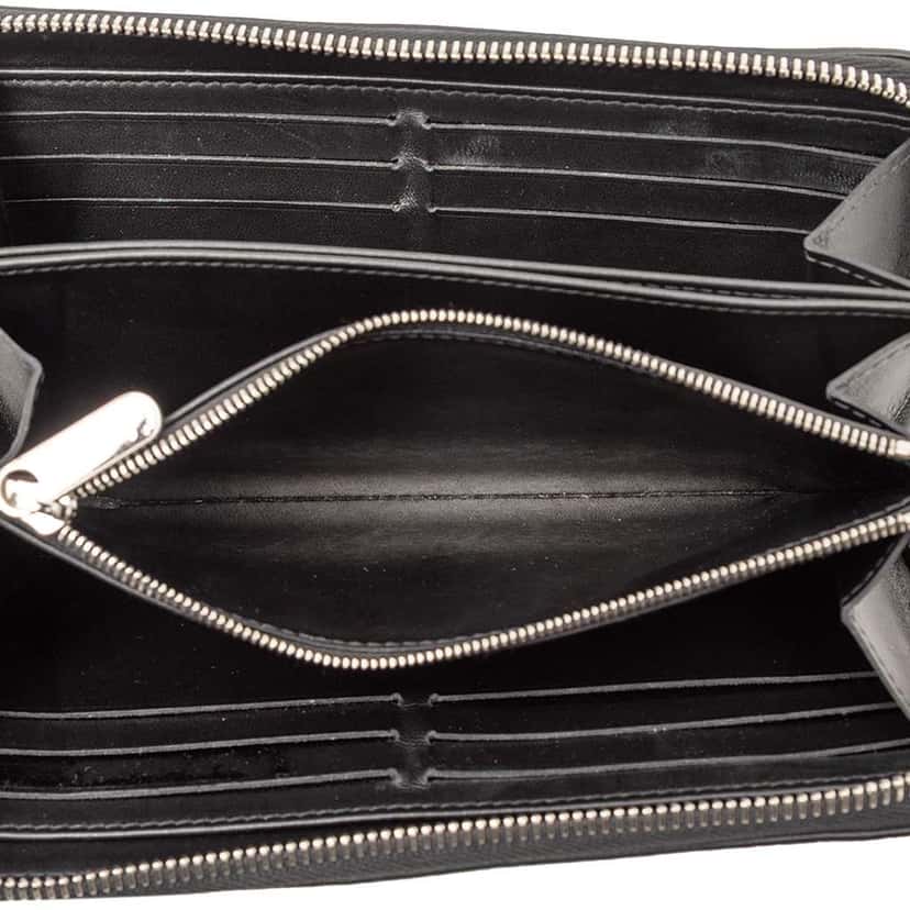 Louis Vuitton Monogram Mahina Zippy Wallet Black Leather Good condition - Model View