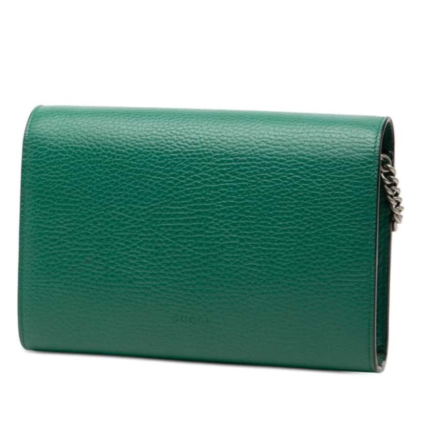 Gucci Leather Dionysus Wallet on Chain Green Leather Very good condition - Back View