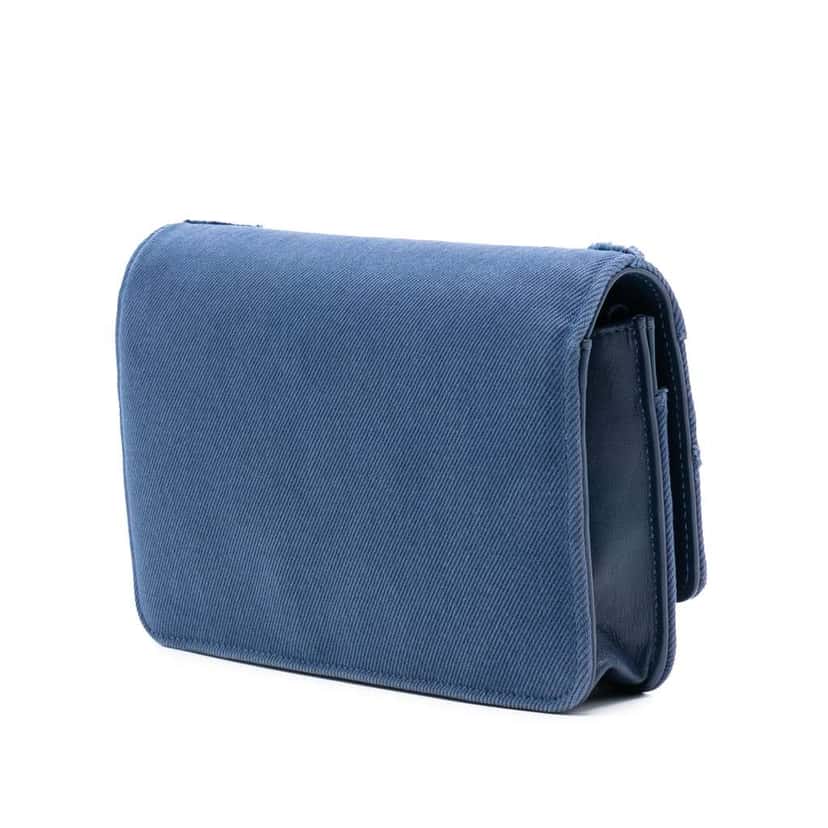 Chanel Denim Fringe Coco Wallet On Chain Blue Denim Good condition - Back View